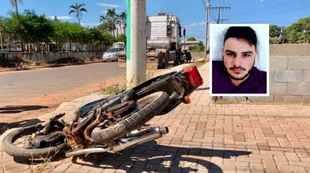 Técnico em informática morre após colisão entre motocicleta e carreta