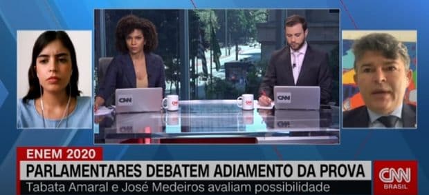 José Medeiros participa de debate com Tabata Amaral e defende manutenção de prova do Enem